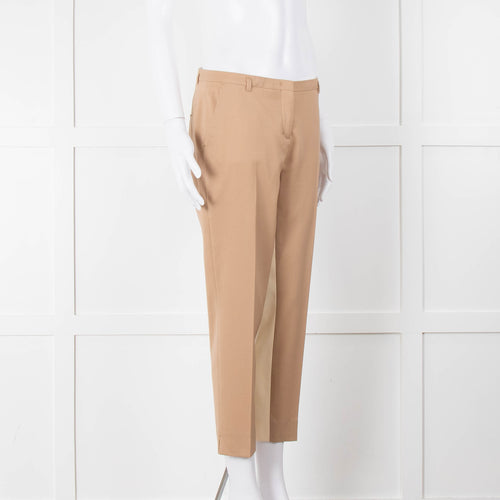 Schumacher Beige Cream Inner Leg Trim Wool Blend Trousers