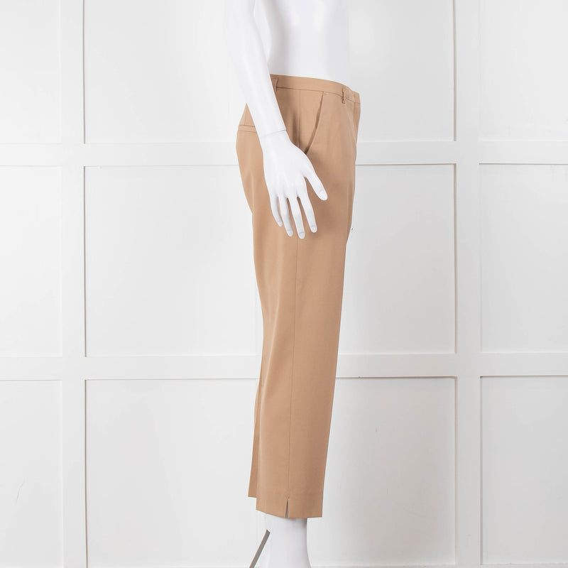 Schumacher Beige Cream Inner Leg Trim Wool Blend Trousers