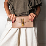 Demellier Dark Taupe Vancouver Clutch Bag