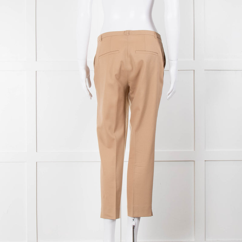 Schumacher Beige Cream Inner Leg Trim Wool Blend Trousers