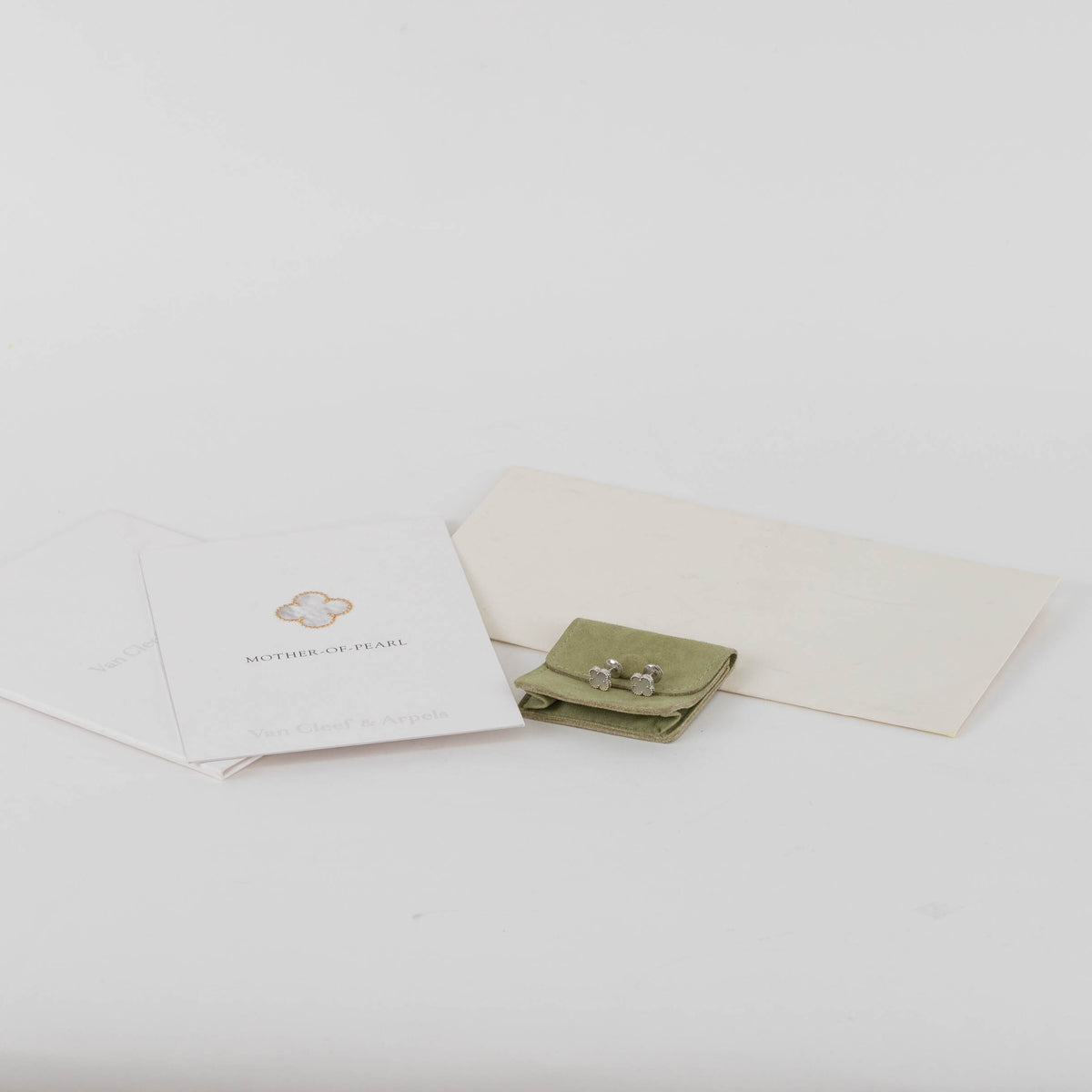 Van Cleef & Arpels 18ct White Gold Mother Of Pearl Sweet Alhambra Earstuds