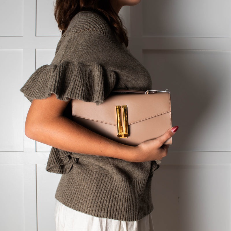 Demellier Dark Taupe Vancouver Clutch Bag