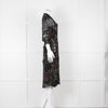 Ba & Sh Black Multi Colour Floral Sheer Long Sleeve Dress With Slip