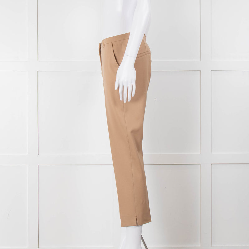 Schumacher Beige Cream Inner Leg Trim Wool Blend Trousers
