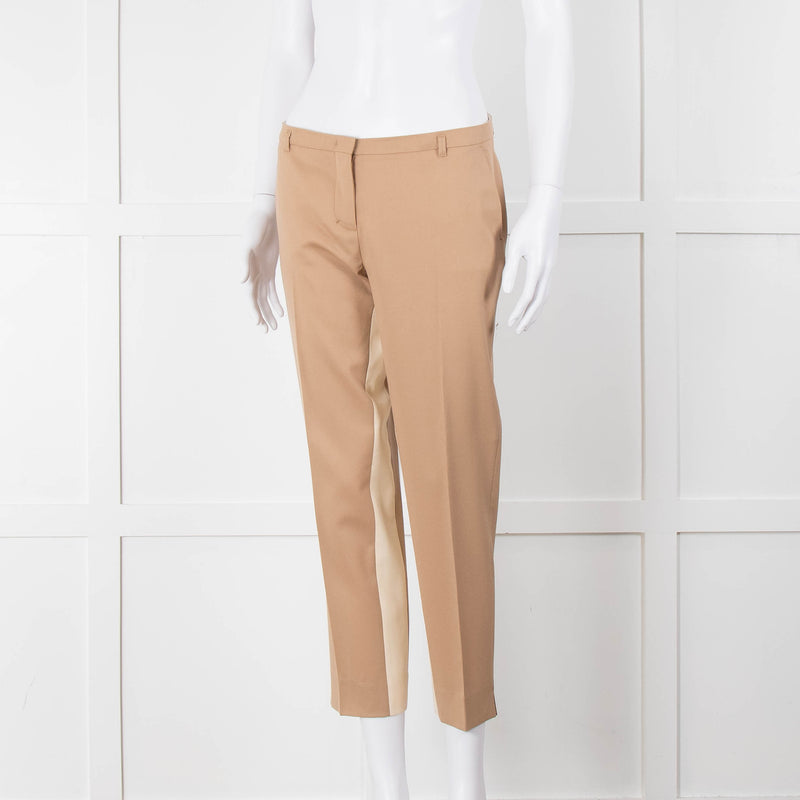 Schumacher Beige Cream Inner Leg Trim Wool Blend Trousers