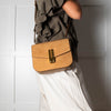DeMellier Vancouver tan mock-croc leather crossbody bag