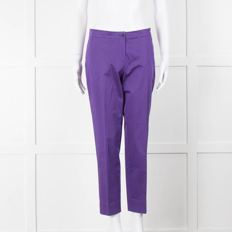 Etro Purple Cropped Cotton Trousers