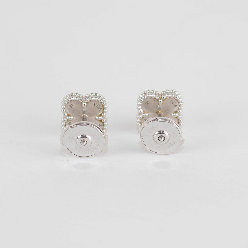 Van Cleef & Arpels 18ct White Gold Mother Of Pearl Sweet Alhambra Earstuds