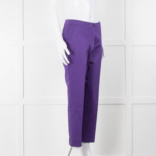Etro Purple Cropped Cotton Trousers