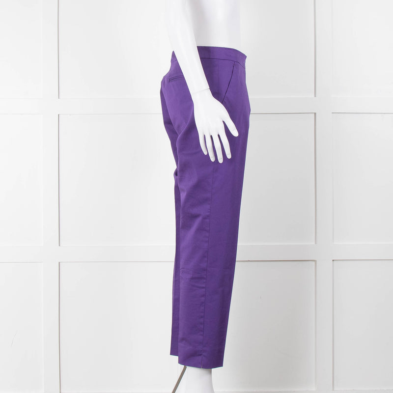 Etro Purple Cropped Cotton Trousers