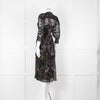 Ba & Sh Black Multi Colour Floral Sheer Long Sleeve Dress With Slip