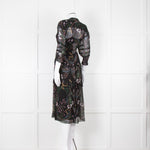 Ba & Sh Black Multi Colour Floral Sheer Long Sleeve Dress With Slip