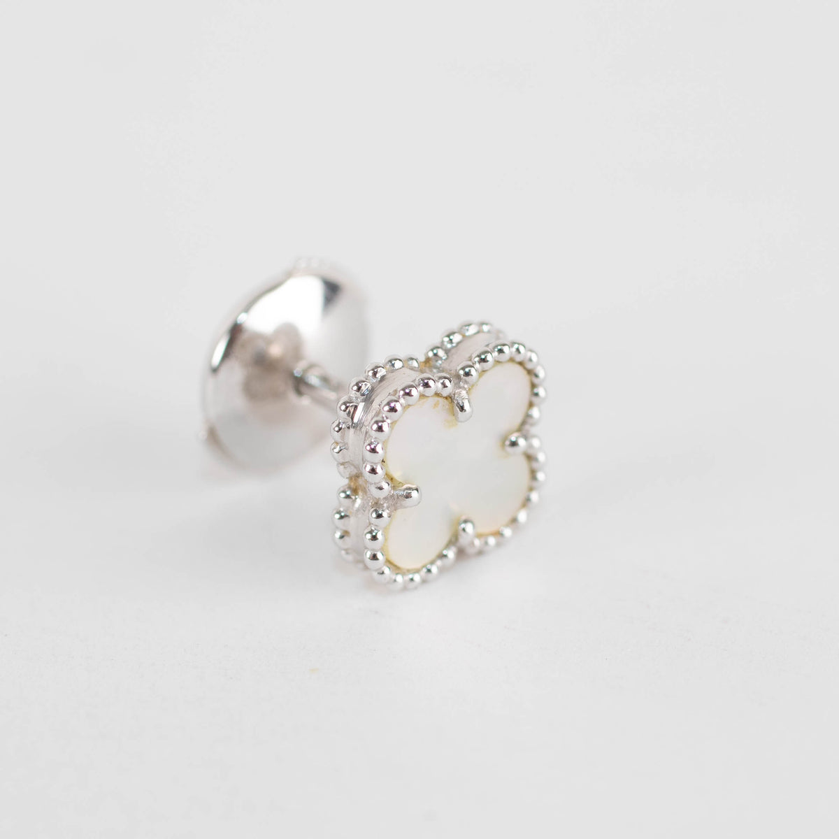 Van Cleef & Arpels 18ct White Gold Mother Of Pearl Sweet Alhambra Earstuds
