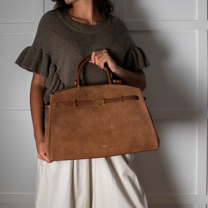 DeMellier Tan Suede Hudson Tote Bag