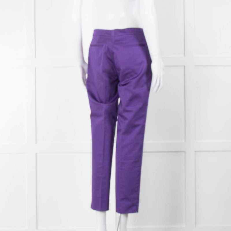 Etro Purple Cropped Cotton Trousers