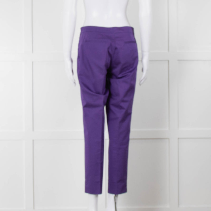 Etro Purple Cropped Cotton Trousers