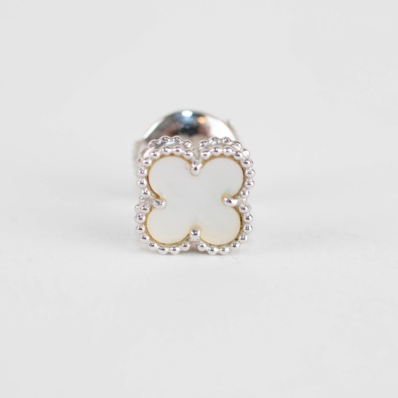 Van Cleef & Arpels 18ct White Gold Mother Of Pearl Sweet Alhambra Earstuds