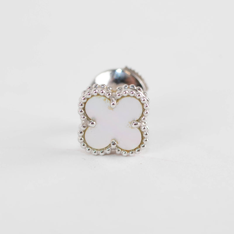 Van Cleef & Arpels 18ct White Gold Mother Of Pearl Sweet Alhambra Earstuds
