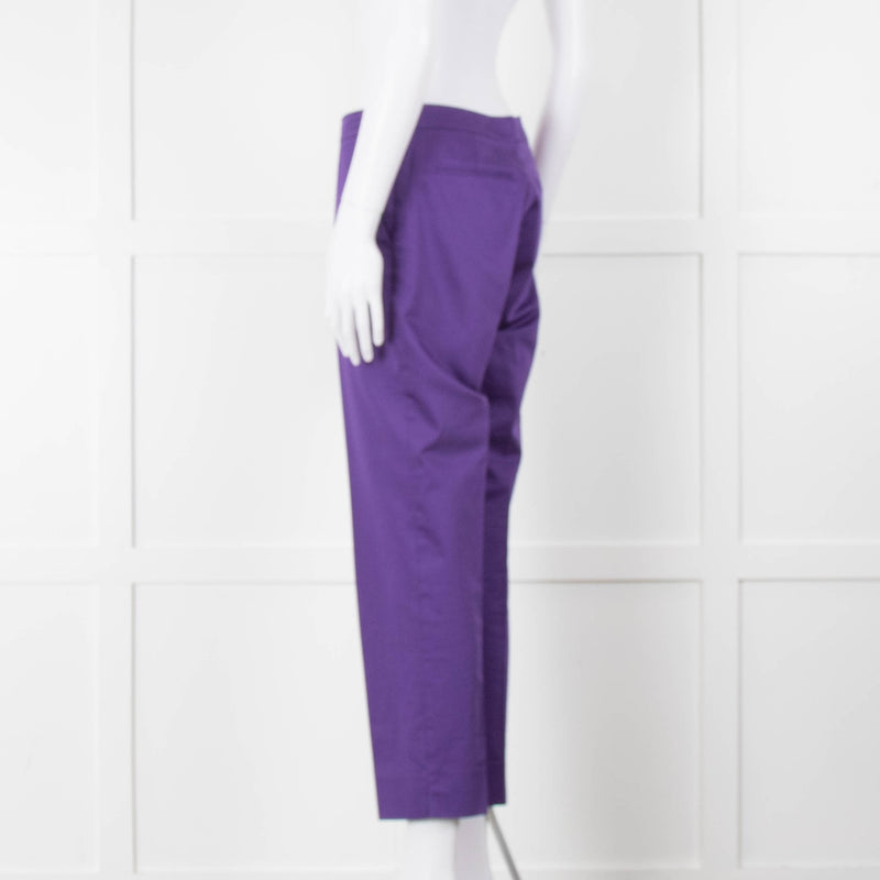 Etro Purple Cropped Cotton Trousers
