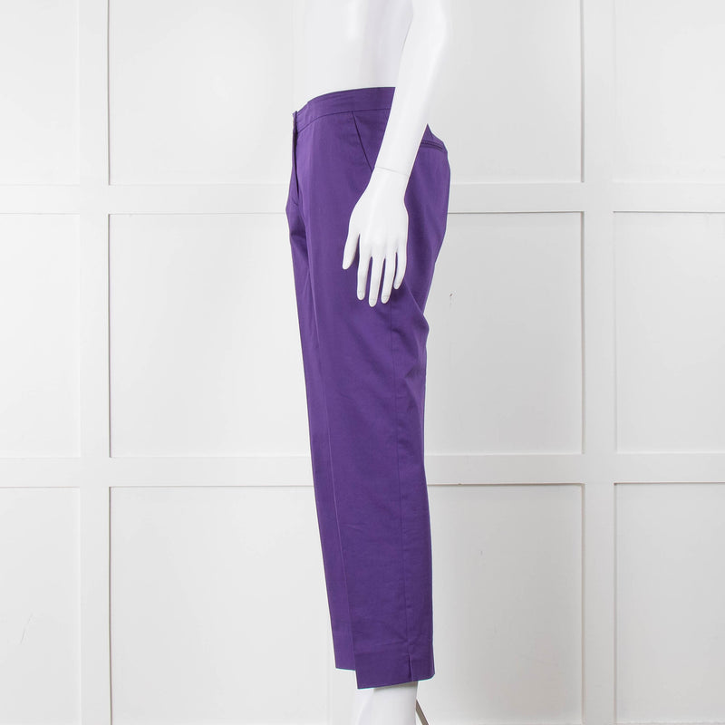 Etro Purple Cropped Cotton Trousers