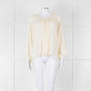 Vanessa Bruno Cream On Cream Check Print Frill Trim Blouse