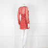The Kooples Red Pink Green Floral Print Sleeved Dress