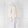 Vanessa Bruno Cream On Cream Check Print Frill Trim Blouse