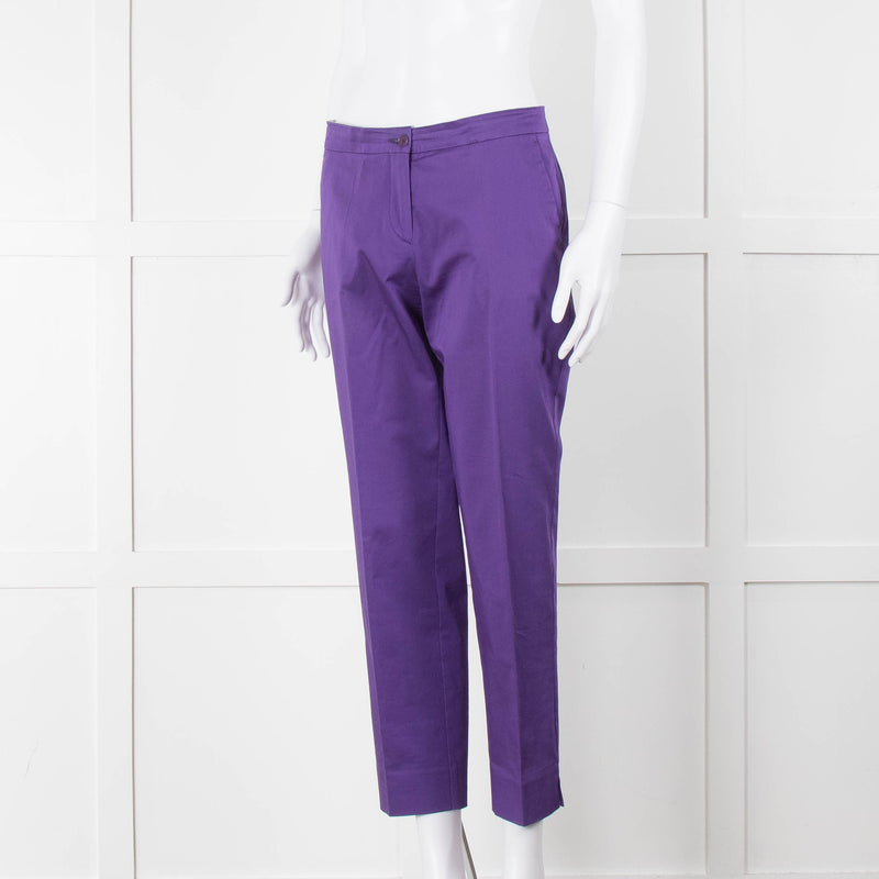 Etro Purple Cropped Cotton Trousers