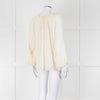 Vanessa Bruno Cream On Cream Check Print Frill Trim Blouse