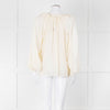 Vanessa Bruno Cream On Cream Check Print Frill Trim Blouse