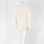 Vanessa Bruno Cream On Cream Check Print Frill Trim Blouse