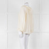 Vanessa Bruno Cream On Cream Check Print Frill Trim Blouse