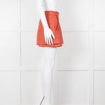 Maje Orange Woven Skirt Panel Shorts