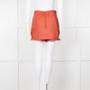 Maje Orange Woven Skirt Panel Shorts