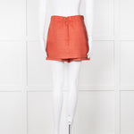 Maje Orange Woven Skirt Panel Shorts