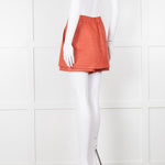 Maje Orange Woven Skirt Panel Shorts