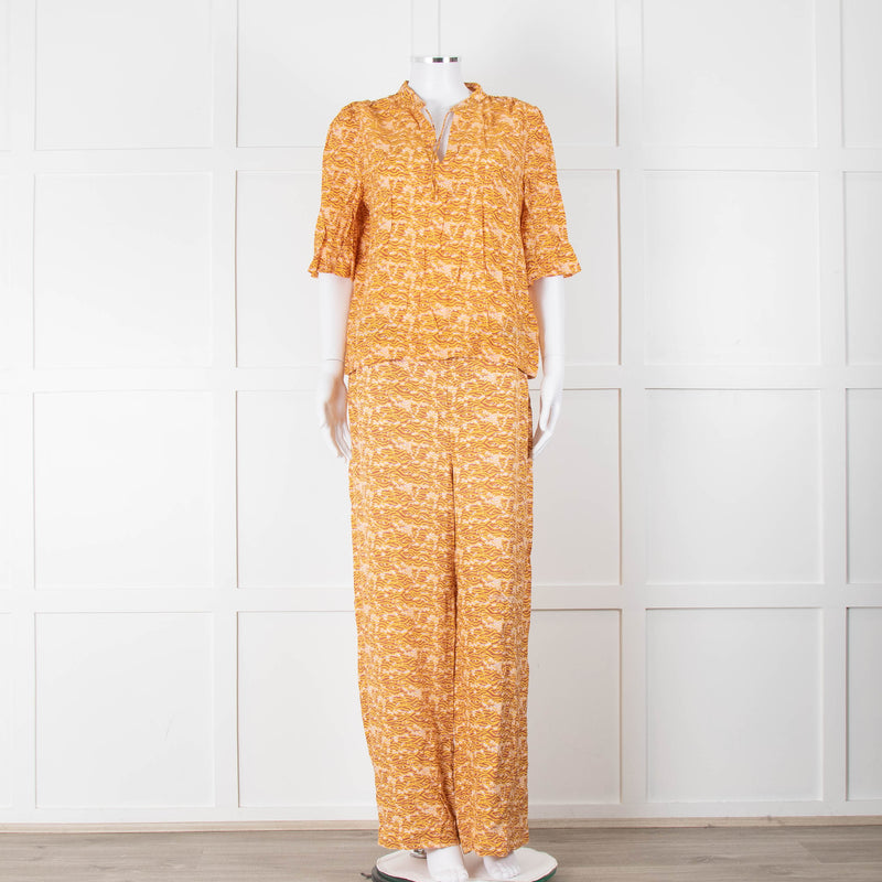 Scotch & Soda Rust Mustard Short Sleeve Top