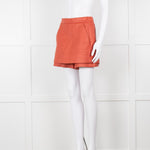 Maje Orange Woven Skirt Panel Shorts