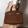DeMellier Brown Suede Hudson Top Handle Bag