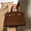 DeMellier Brown Suede Hudson Top Handle Bag