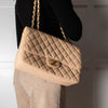 Chanel Beige Jumbo Single Flap Caviar Bag