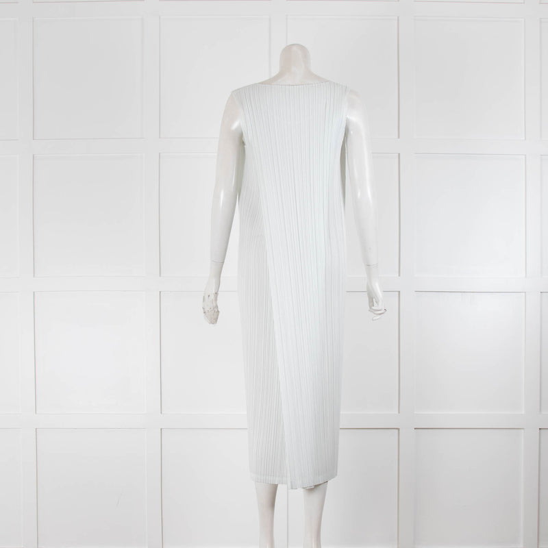 Pleats Please Duck Egg Sleeveless Pleated Midi Dress
