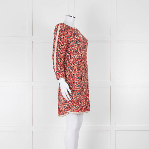 Zadig & Voltaire Orange Cream Teal Floral Short Dress