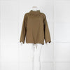 Eileen Fisher Khaki Long Sleeve Draw String Top