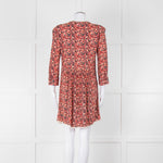 Zadig & Voltaire Orange Cream Teal Floral Short Dress