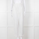 Bec+ Bridge White Elasticated Waist Linen Trousers