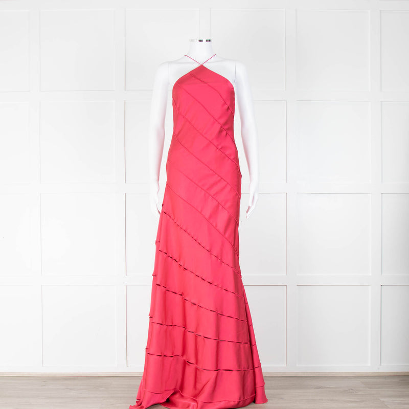 16Arlington Pink Halter Neck Santana Sleeveless Evening Gown