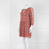 Zadig & Voltaire Orange Cream Teal Floral Short Dress