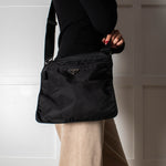 Prada Black Re-Nylon Nylon Crossbody Bag.