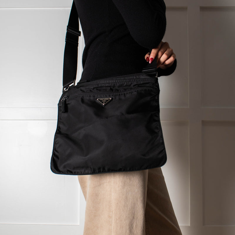 Prada Black Re-Nylon Nylon Crossbody Bag.